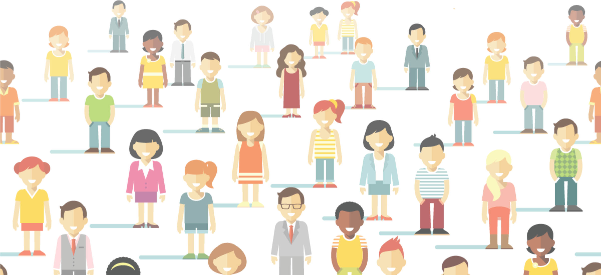 Collage of illustrated people representing diversity